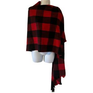 Torrid Buffalo Check Red Black Plaid Blanket Scarf NWT